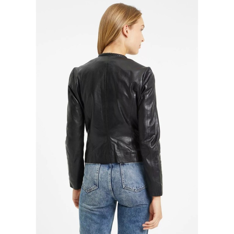 Geaca de Piele Dama Gipsy Neagra GWZai – IMBRACAMINTE