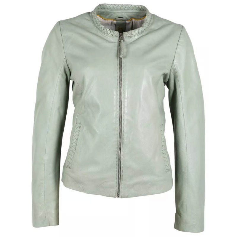 Geaca de Piele Dama Gipsy Verde Menta GWZai – IMBRACAMINTE