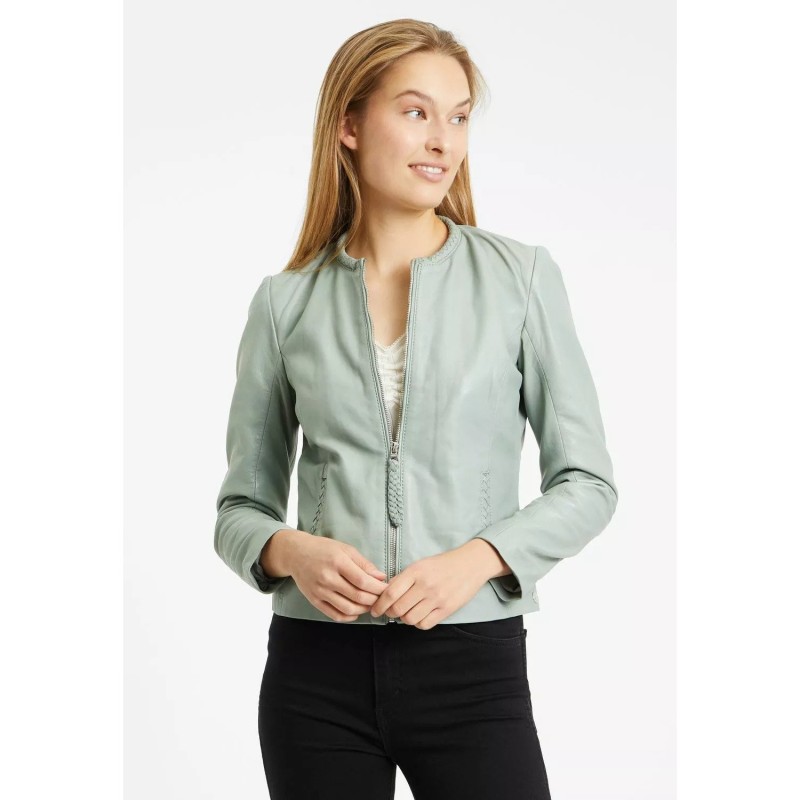 Geaca de Piele Dama Gipsy Verde Menta GWZai – IMBRACAMINTE