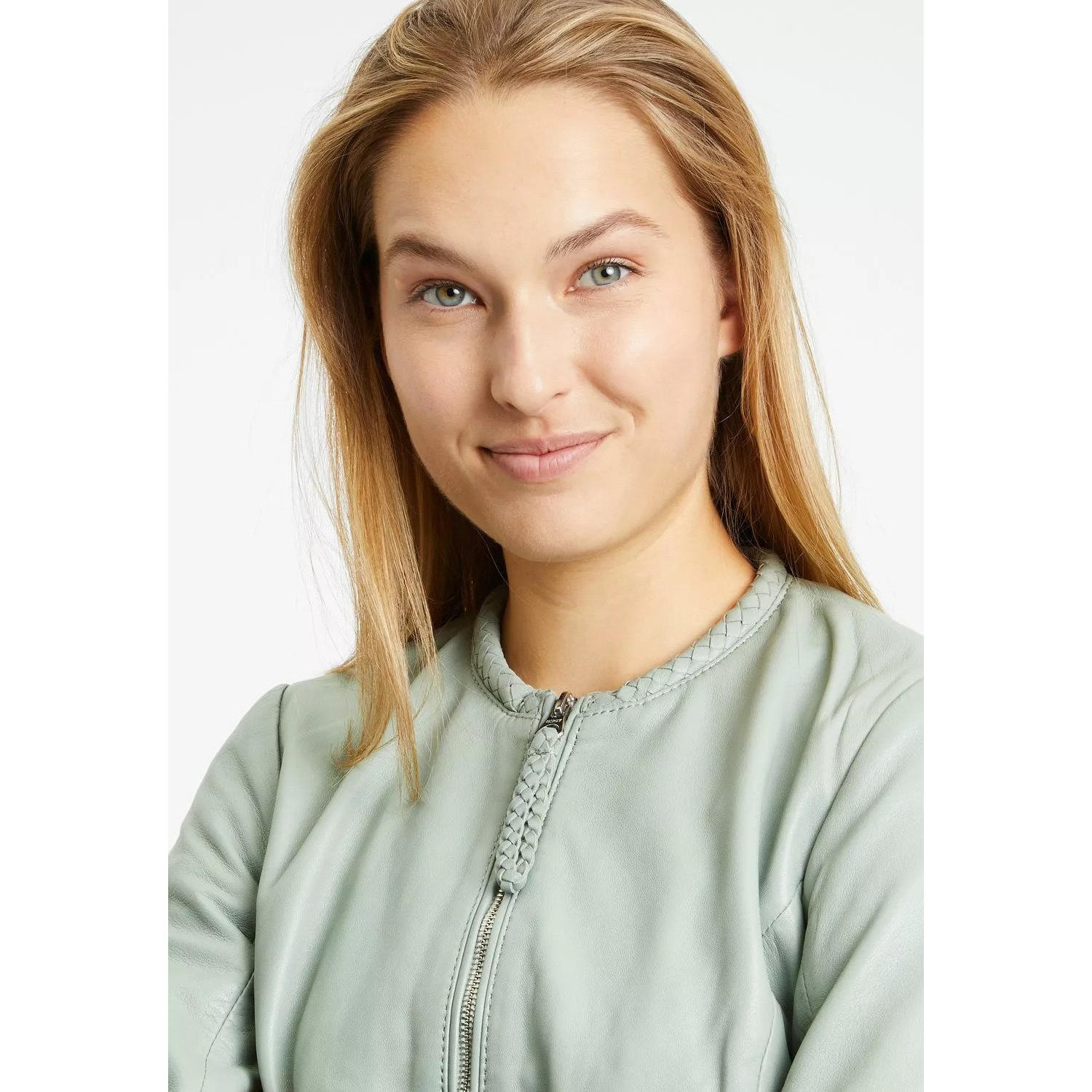 Geaca de Piele Dama Gipsy Verde Menta GWZai – IMBRACAMINTE