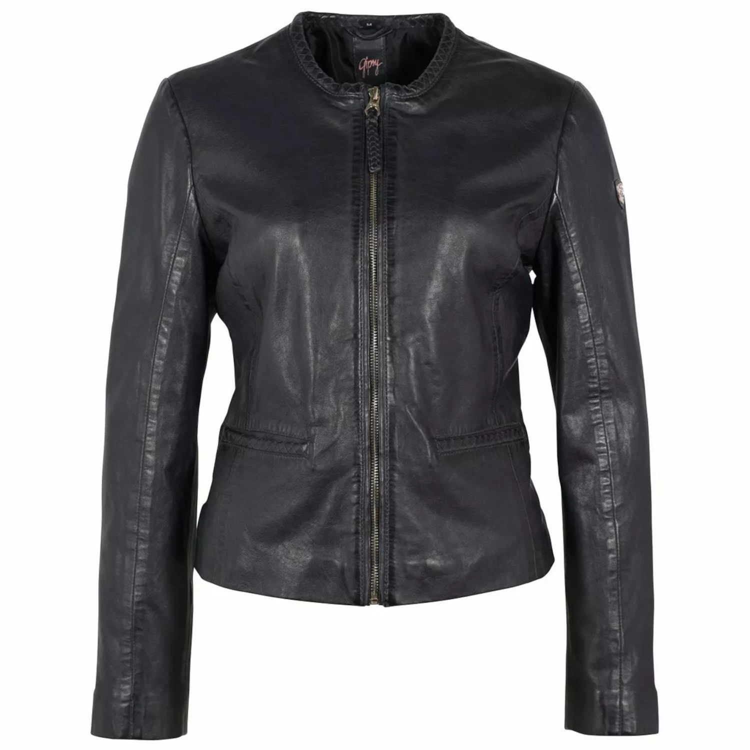 Geaca de Piele Dama Gipsy Bleumarin Inchis GWZai – IMBRACAMINTE