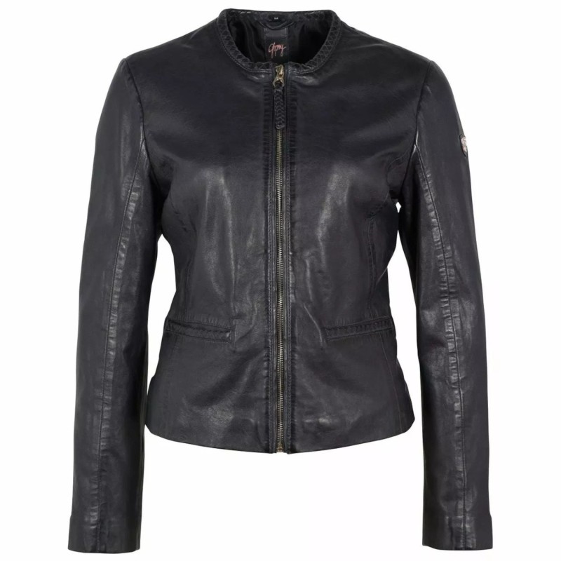 Geaca de Piele Dama Gipsy Bleumarin Inchis GWZai – Black Friday