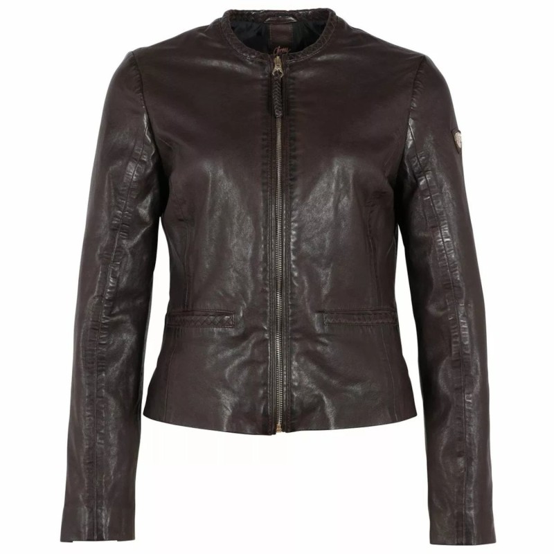 Geaca de Piele Dama Gipsy Maro Inchis GWZai – IMBRACAMINTE Geaca de Piele Dama Gipsy Maro Inchis GWZai – IMBRACAMINTE