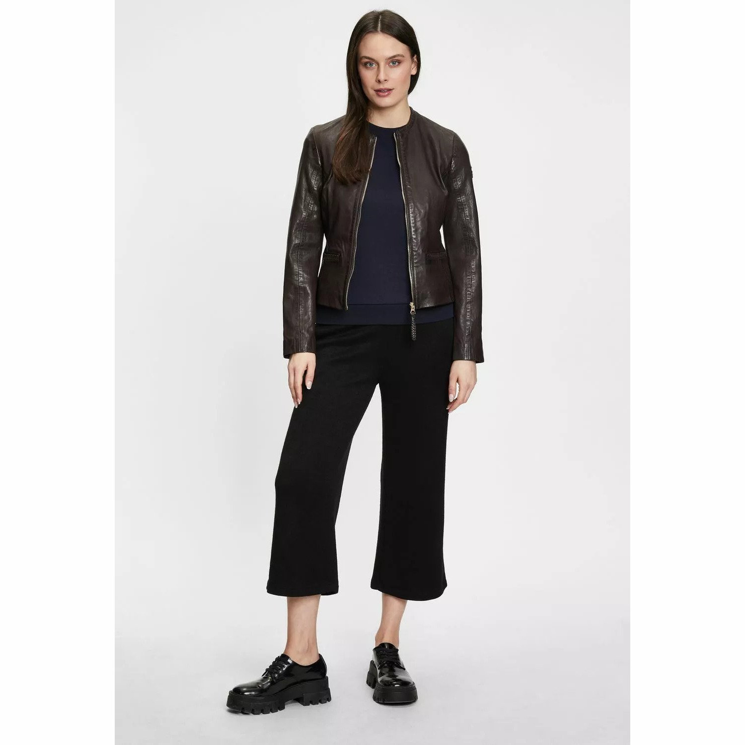 Geaca de Piele Dama Gipsy Maro Inchis GWZai – IMBRACAMINTE