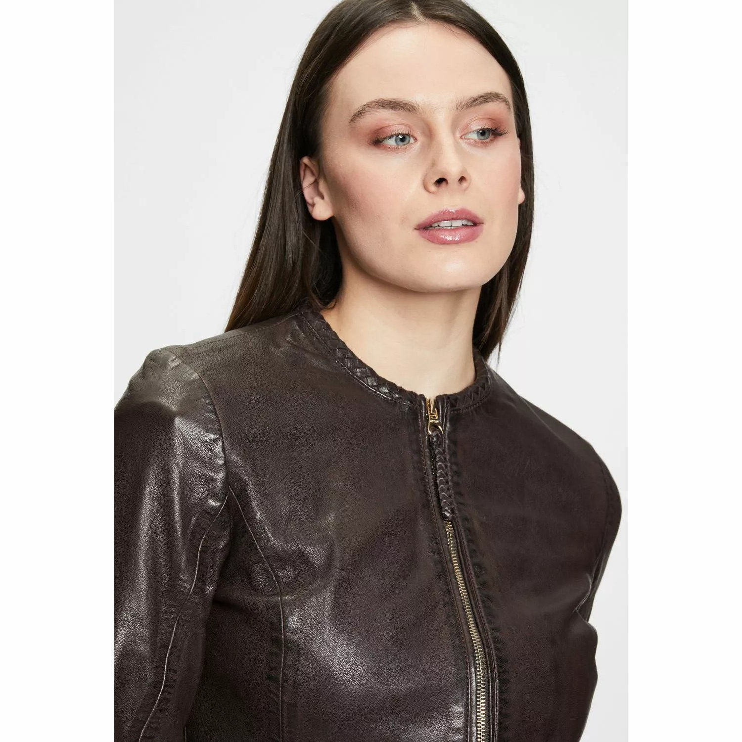 Geaca de Piele Dama Gipsy Maro Inchis GWZai – IMBRACAMINTE