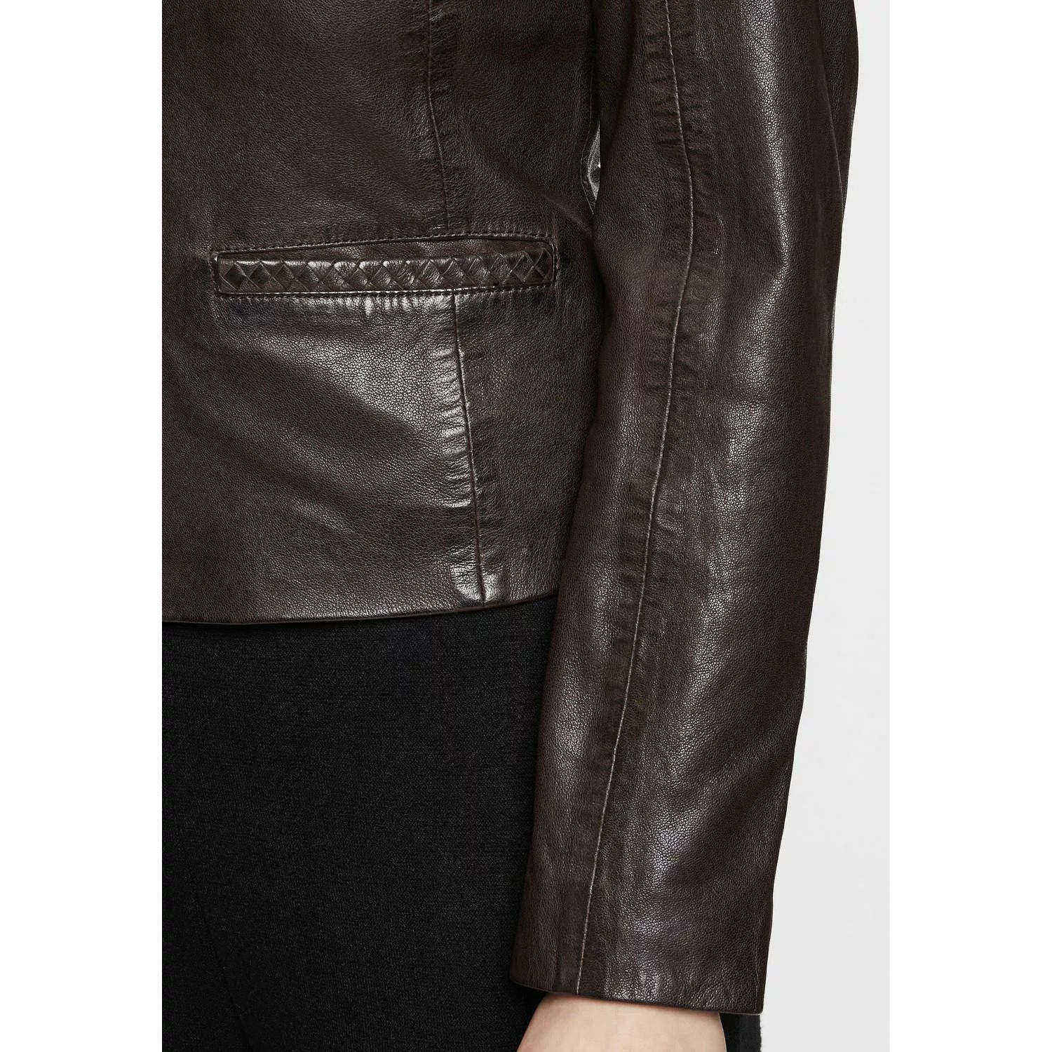 Geaca de Piele Dama Gipsy Maro Inchis GWZai – IMBRACAMINTE