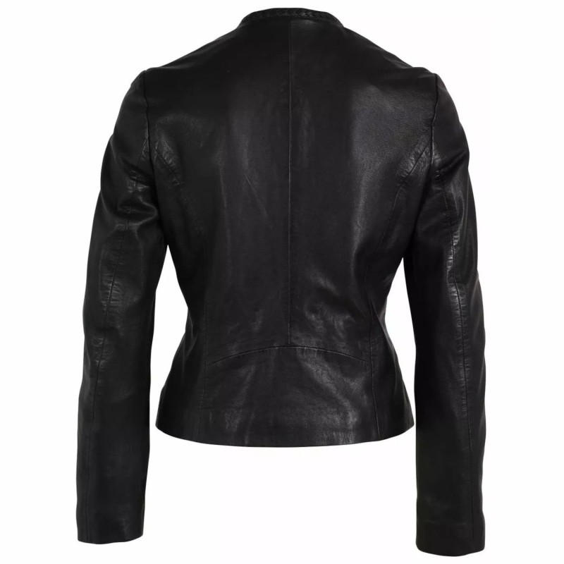 Geaca de Piele Dama Gipsy Neagra GWZai – IMBRACAMINTE