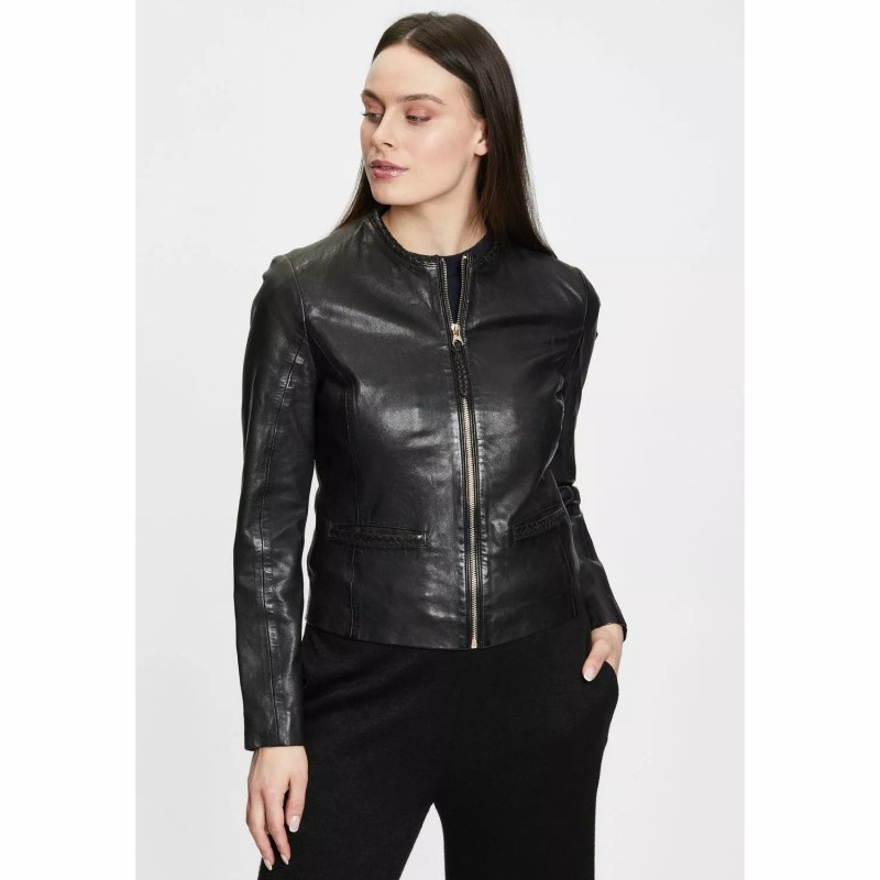 Geaca de Piele Dama Gipsy Neagra GWZai – IMBRACAMINTE