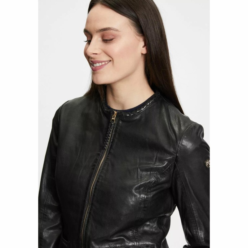 Geaca de Piele Dama Gipsy Neagra GWZai – IMBRACAMINTE