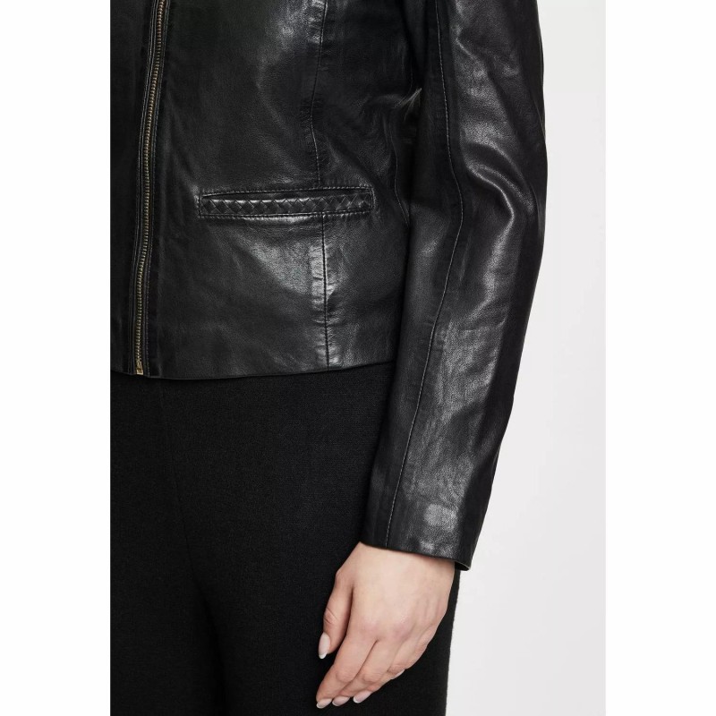 Geaca de Piele Dama Gipsy Neagra GWZai – IMBRACAMINTE