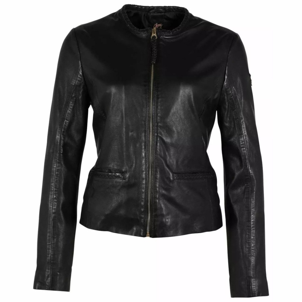 Geaca de Piele Dama Gipsy Neagra GWZai - readytowear