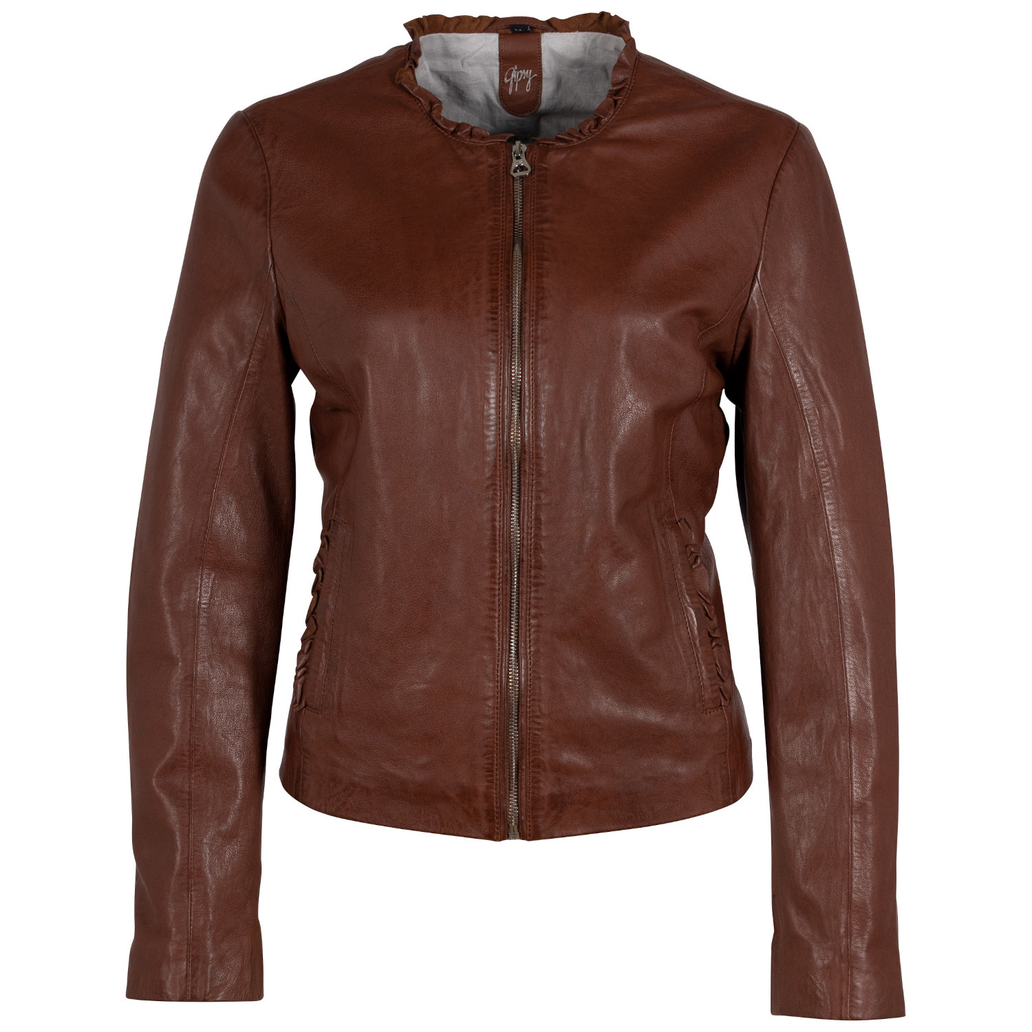 Geaca de Piele Dama Gipsy Coniac GWZalina – IMBRACAMINTE