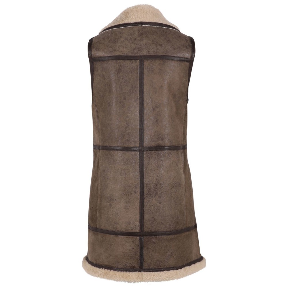 Vesta Lunga de Piele Dama Gipsy Maro Inchis GWZallie Vesta Lunga de Piele Dama Gipsy Maro Inchis GWZallie - readytowear.ro