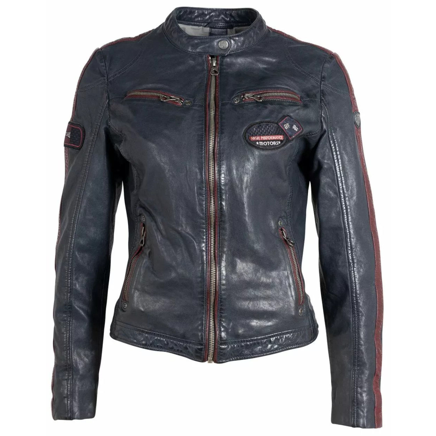 Geaca de Piele Dama Gipsy Bleumarin GWZiya – IMBRACAMINTE