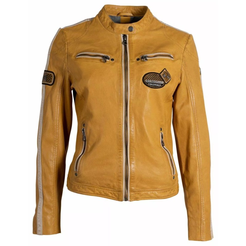 Geaca de Piele Dama Gipsy Galbena GWZiya – IMBRACAMINTE