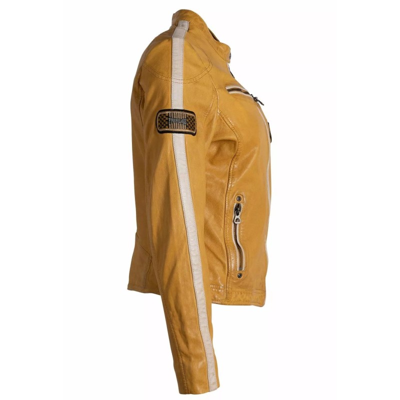 Geaca de Piele Dama Gipsy Galbena GWZiya – IMBRACAMINTE