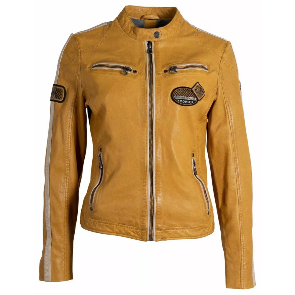 Geaca de Piele Dama Gipsy Galbena GWZiya Geaca de Piele Dama Gipsy Galbena GWZiya - readytowear