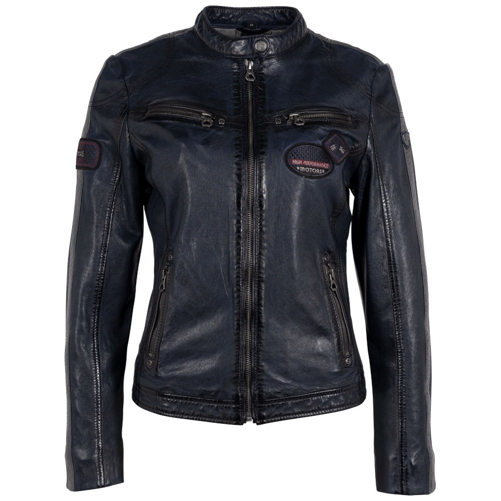 Geaca de Piele Dama Gipsy Bleumarin GWZiya Geaca de Piele Dama Gipsy Bleumarin GWZiya - readytowear.ro