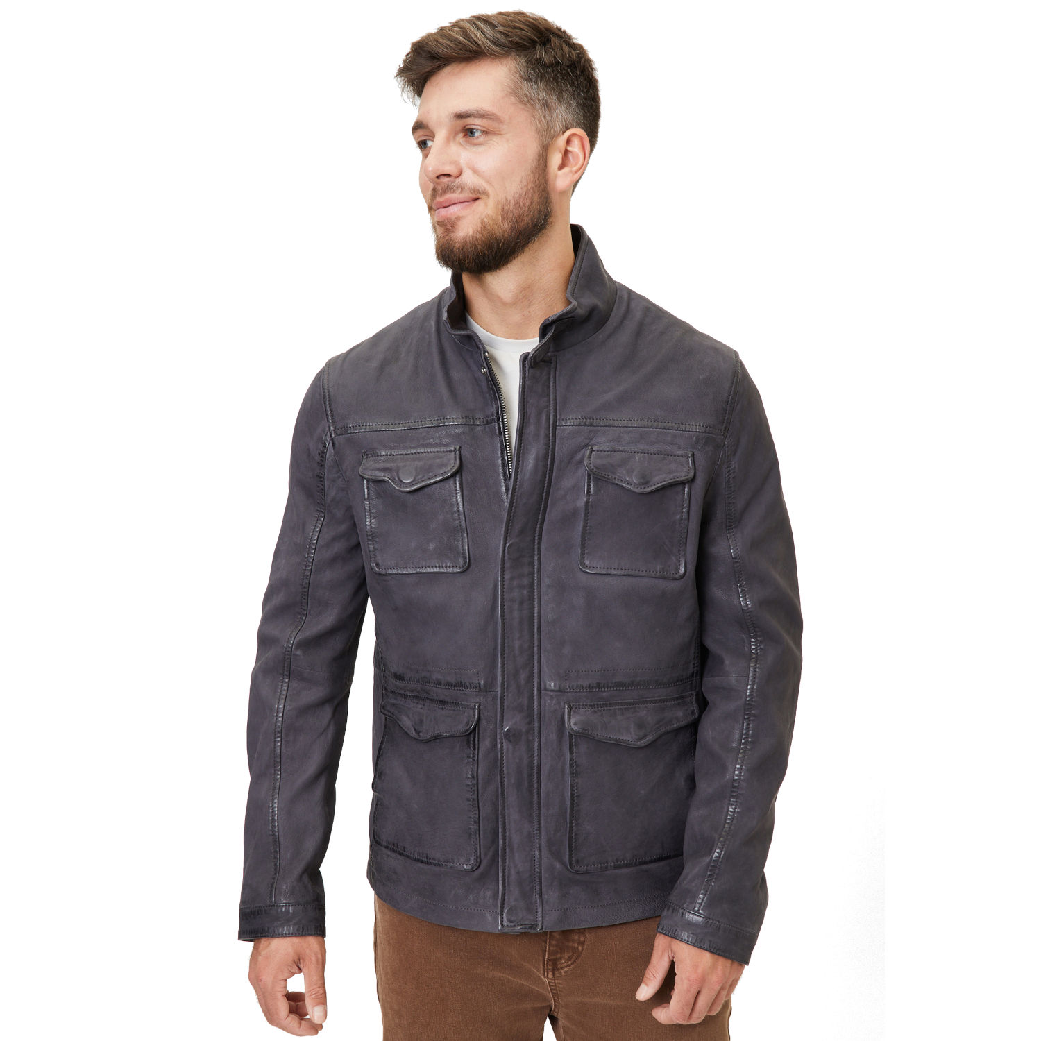 Geaca de Piele Barbati Gipsy Bleumarin Galdon – Geci de Piele