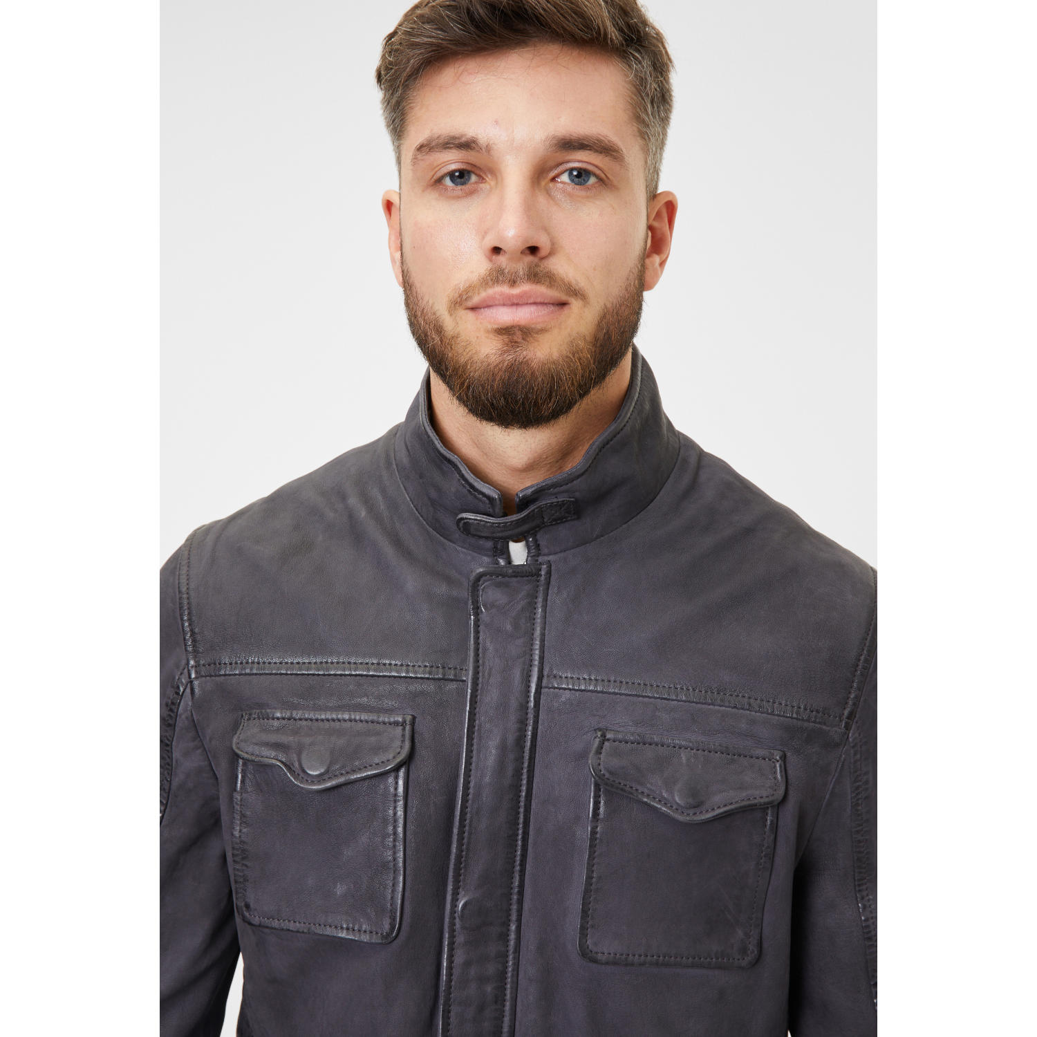 Geaca de Piele Barbati Gipsy Bleumarin Galdon – Geci de Piele