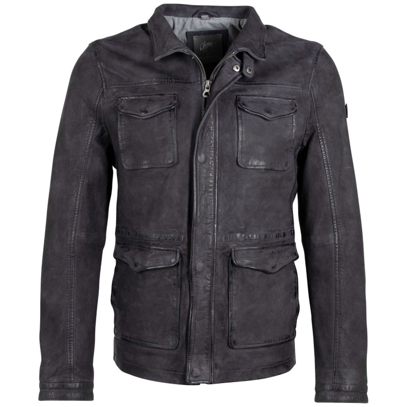 Geaca de Piele Barbati Gipsy Bleumarin Galdon – Black Friday