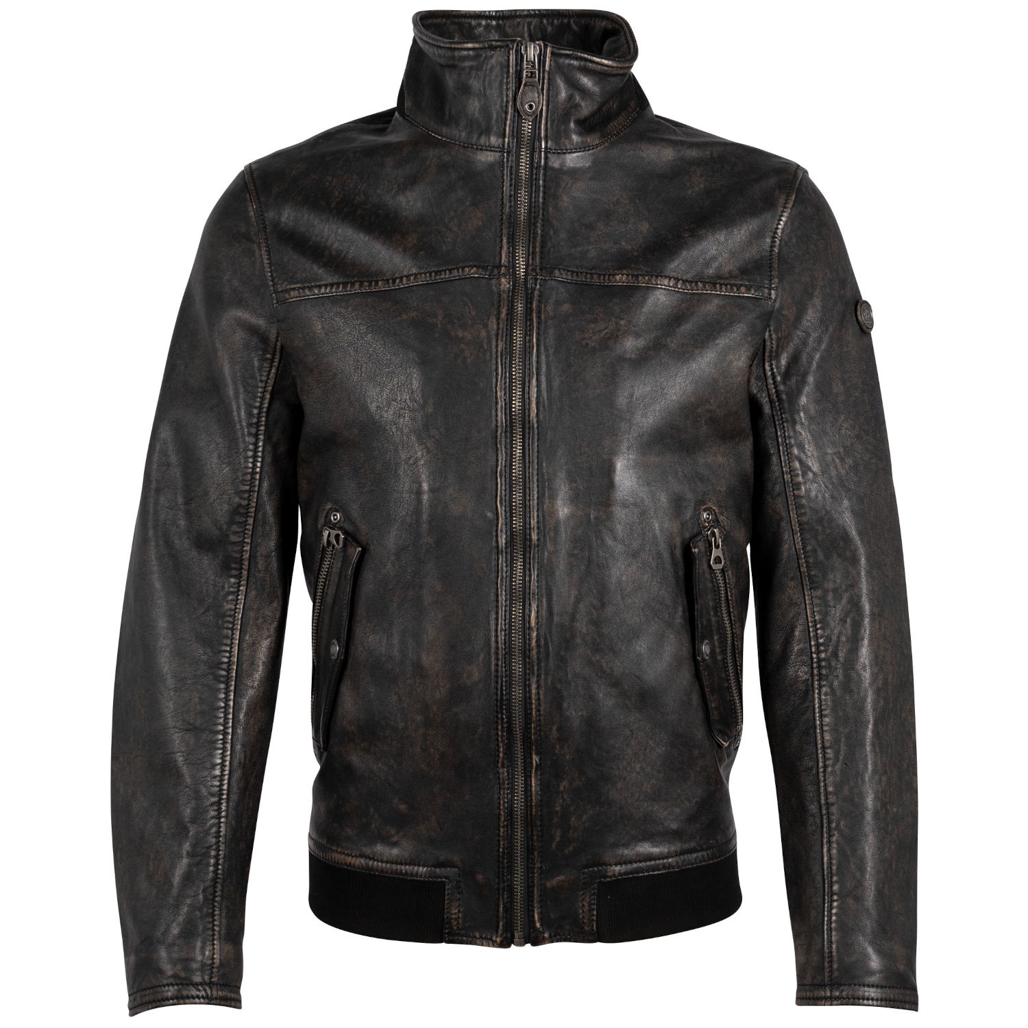 Geaca de Piele Barbati Gipsy Negru Antic Getro – Geci de Piele