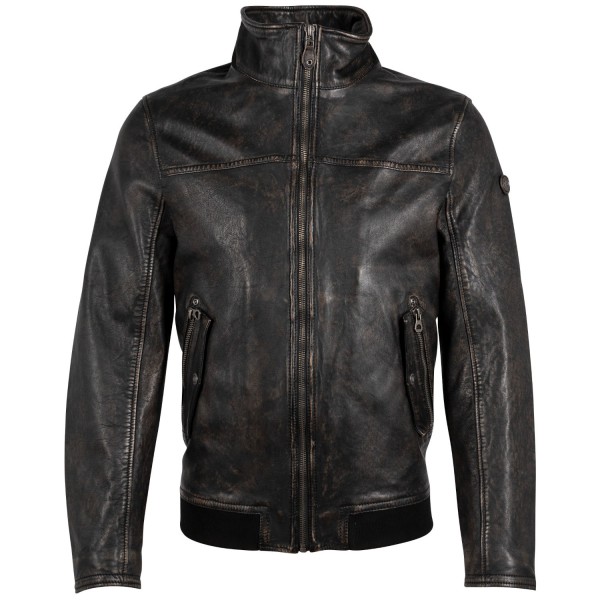 Geaca de Piele Barbati Gipsy Negru Antic Getro – Black Friday — fotografia 1