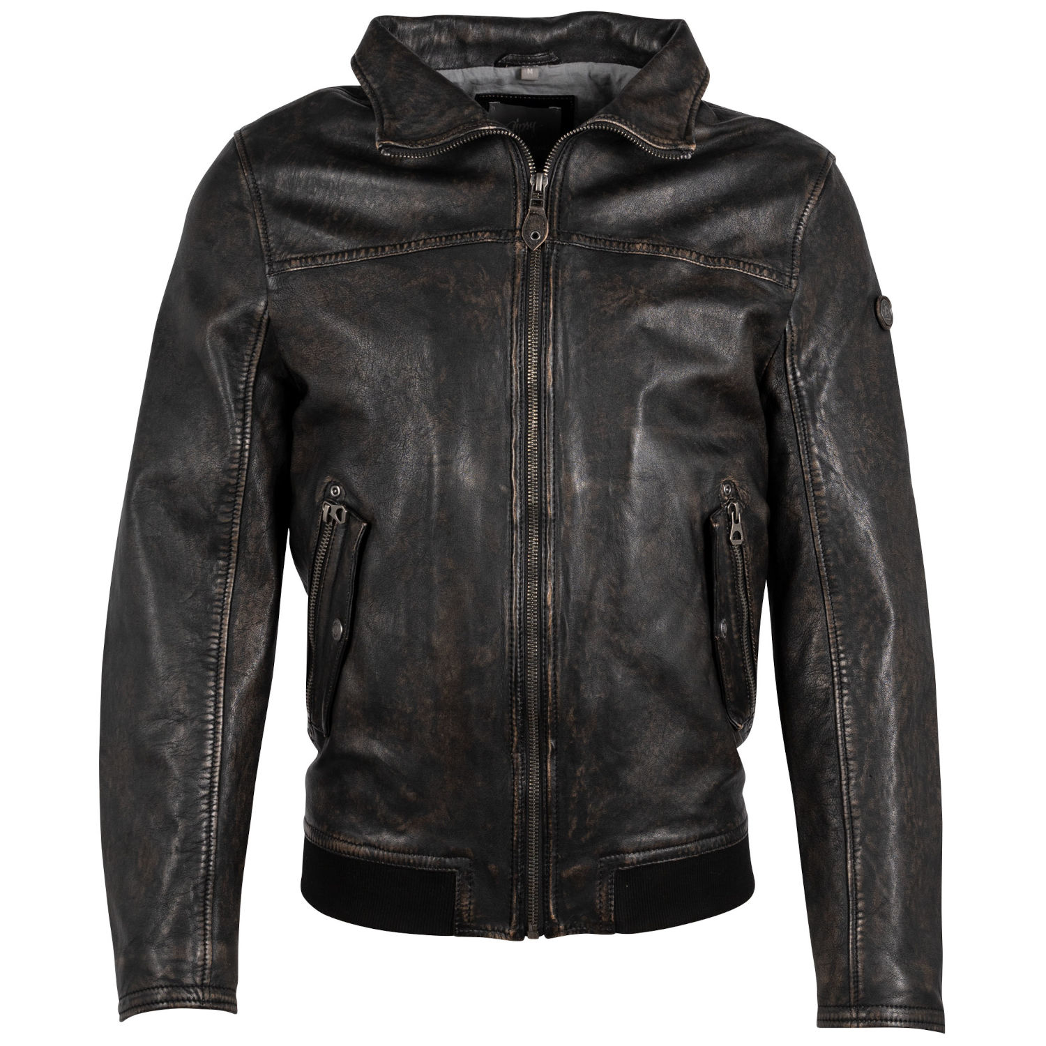 Geaca de Piele Barbati Gipsy Negru Antic Getro – Geci de Piele