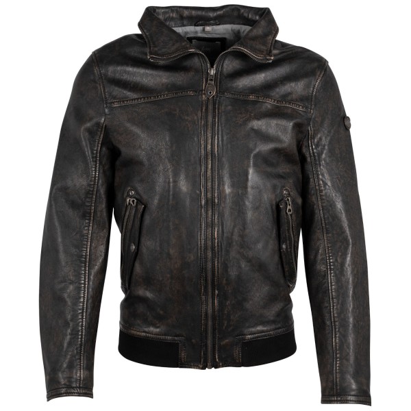 Geaca de Piele Barbati Gipsy Negru Antic Getro – Black Friday — fotografia 3