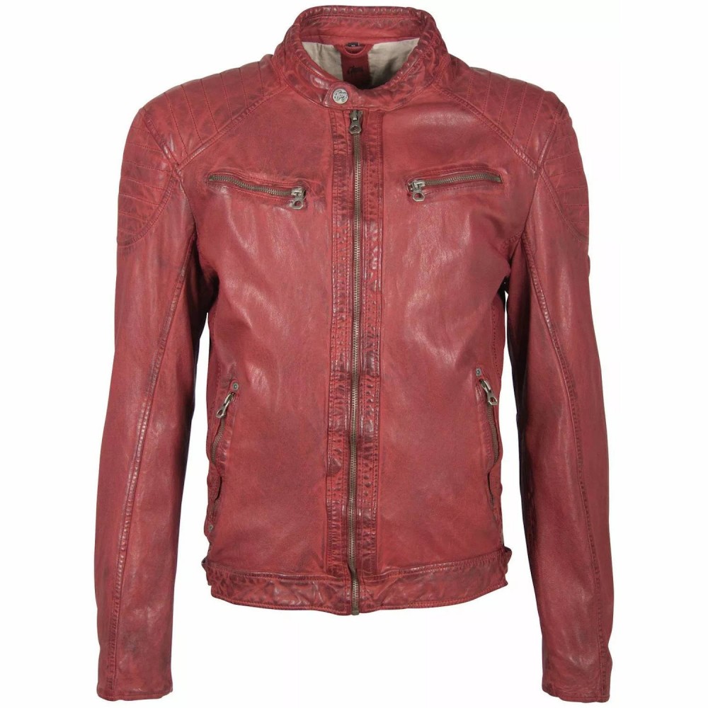 Geaca de Piele Barbati Gipsy Rosu Inchis Gorey P LVTW Geaca de Piele Barbati Gipsy Rosu Inchis Gorey P LVTW - readytowear.ro
