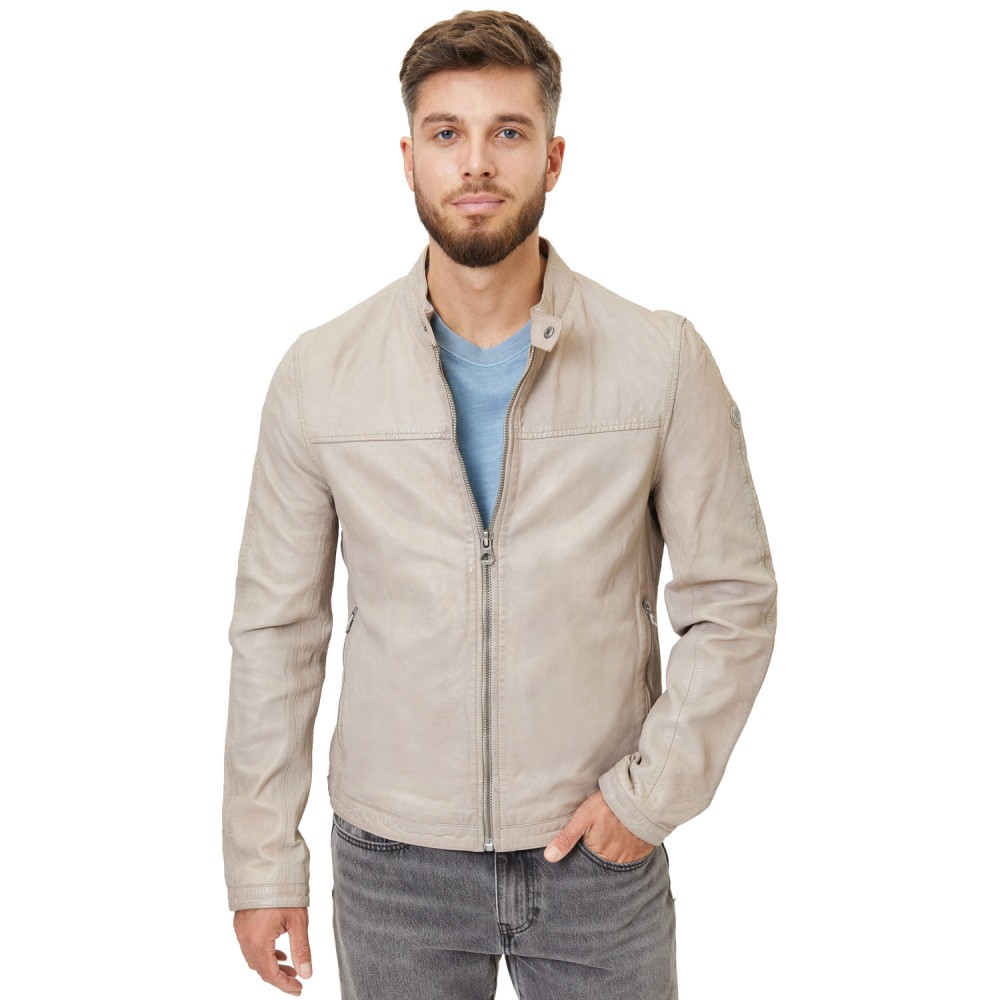 Geaca de Piele Barbati Gipsy Alb Ivoriu Hiet Geaca de Piele Barbati Gipsy Alb Ivoriu Hiet - readytowear.ro