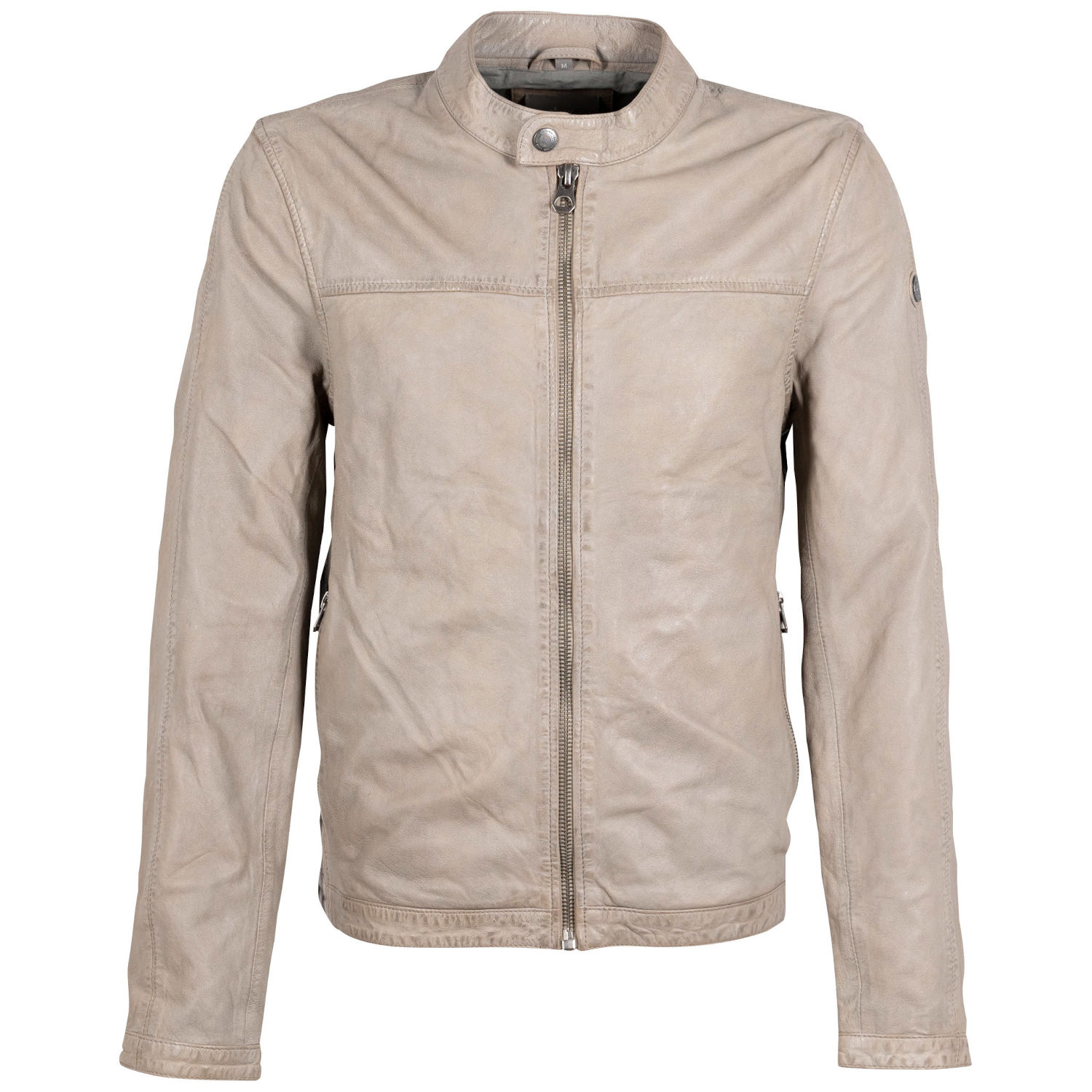 Geaca de Piele Barbati Gipsy Alb Ivoriu Hiet – Geci de Piele