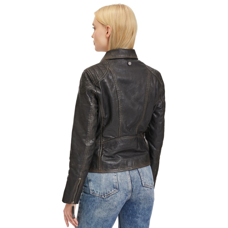 Geaca de Piele Dama Gipsy Negru Vintage Jale – Geci de Piele