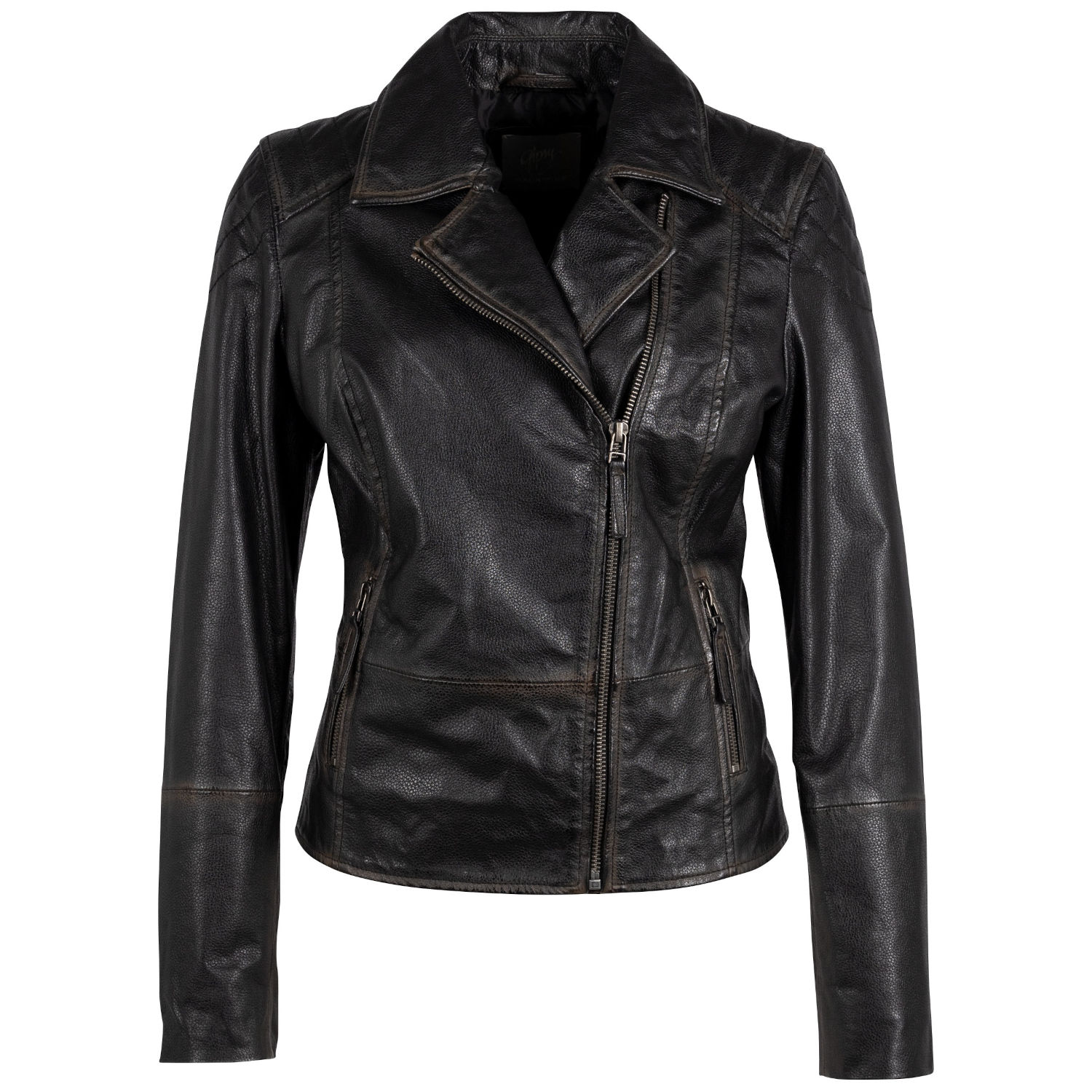 Geaca de Piele Dama Gipsy Negru Vintage Jale – Geci de Piele