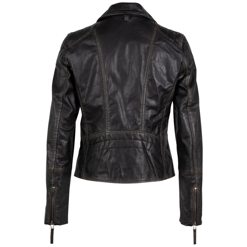 Geaca de Piele Dama Gipsy Negru Vintage Jale – Geci de Piele