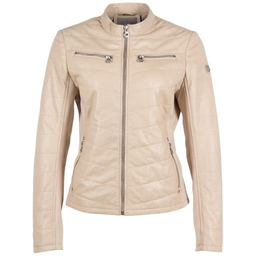 Geaca de Piele Dama Gipsy Bej Deschis Jantje