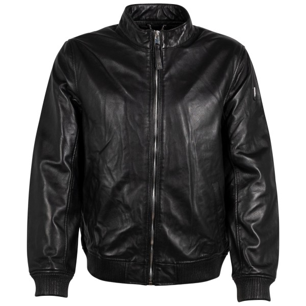 Geaca de Piele Barbati Mauritius Silver Neagra Jordin – Geci de Piele — fotografia 3
