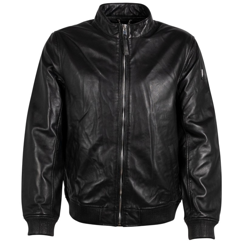 Geaca de Piele Barbati Mauritius Silver Neagra Jordin – Geci de Piele