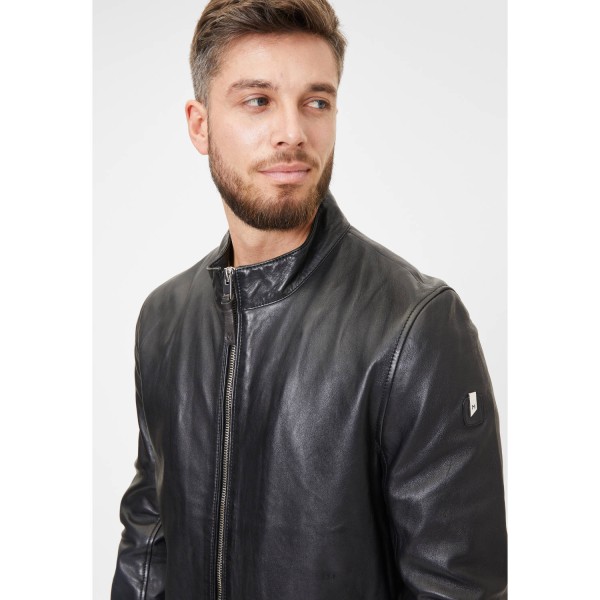 Geaca de Piele Barbati Mauritius Silver Neagra Jordin – Geci de Piele — fotografia 6