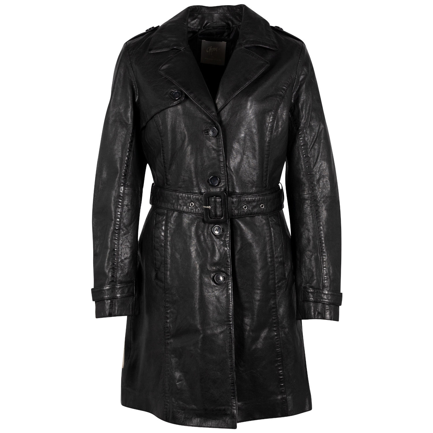 Geaca Lunga de Piele Dama Gipsy Neagra Laily – Geci de Piele