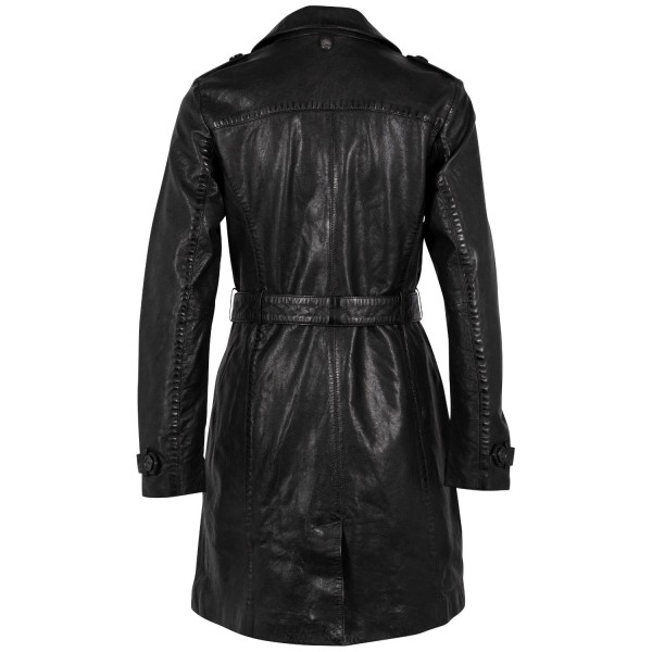 Geaca Lunga de Piele Dama Gipsy Neagra Laily – Geci de Piele — fotografia 4