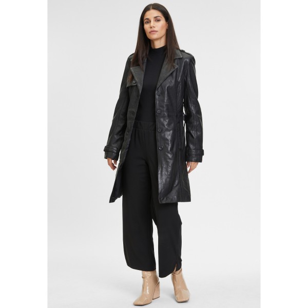 Geaca Lunga de Piele Dama Gipsy Neagra Laily – Geci de Piele — fotografia 5