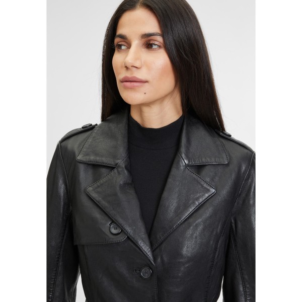 Geaca Lunga de Piele Dama Gipsy Neagra Laily – Geci de Piele — fotografia 6