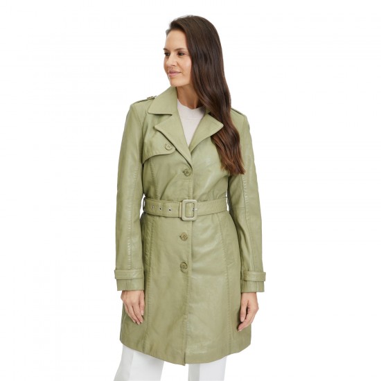 Geaca Lunga de Piele Dama Gipsy Olive Deschis Laily Geaca Lunga de Piele Dama Gipsy Olive Deschis Laily