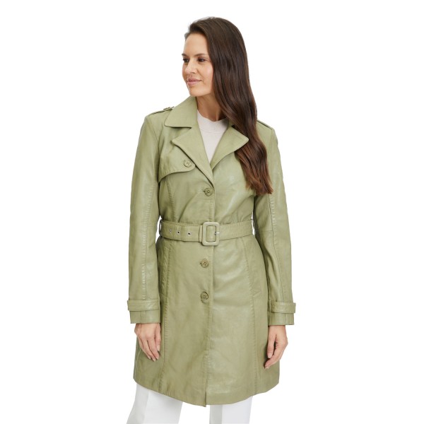 Geaca Lunga de Piele Dama Gipsy Olive Deschis Laily