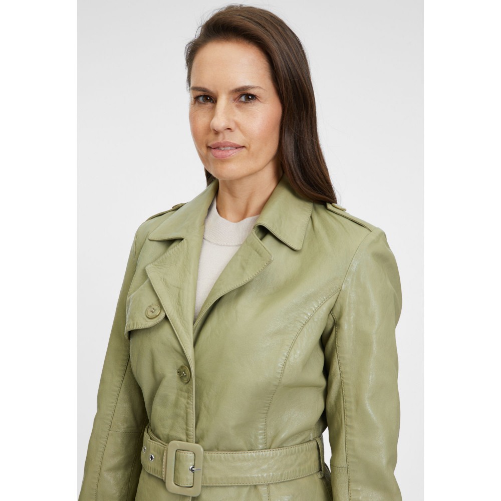 Geaca Lunga de Piele Dama Gipsy Olive Deschis Laily Geaca Lunga de Piele Dama Gipsy Olive Deschis Laily - readytowear.ro