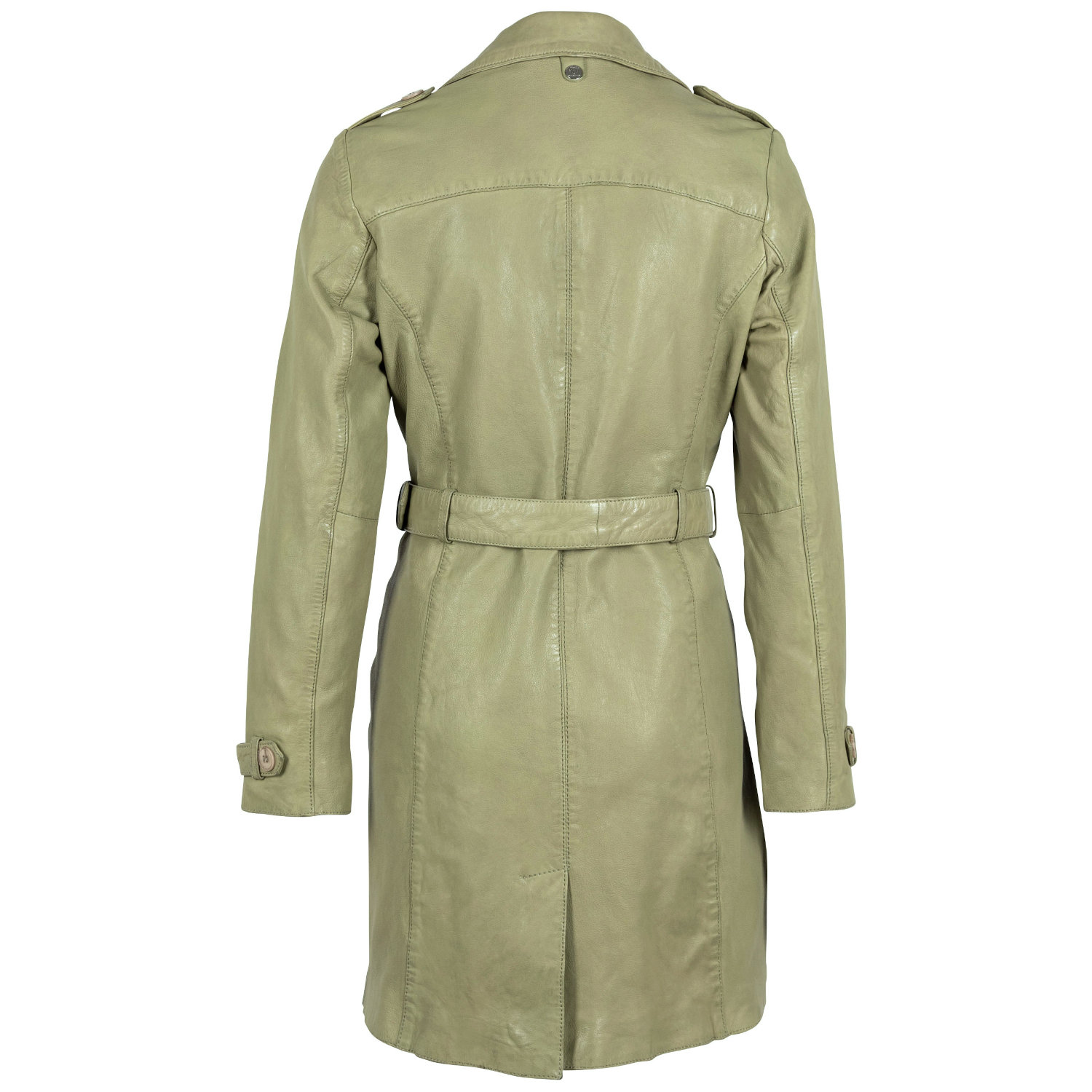 Geaca Lunga de Piele Dama Gipsy Olive Deschis Laily – Black Friday