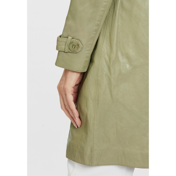 Geaca Lunga de Piele Dama Gipsy Olive Deschis Laily – Black Friday — fotografia 7