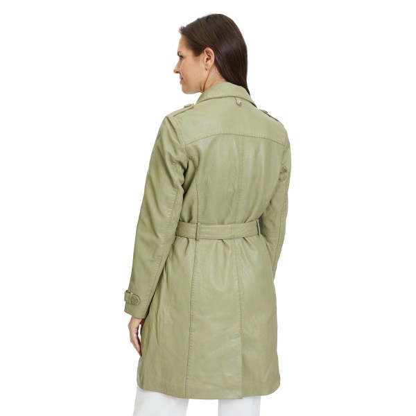 Geaca Lunga de Piele Dama Gipsy Olive Deschis Laily