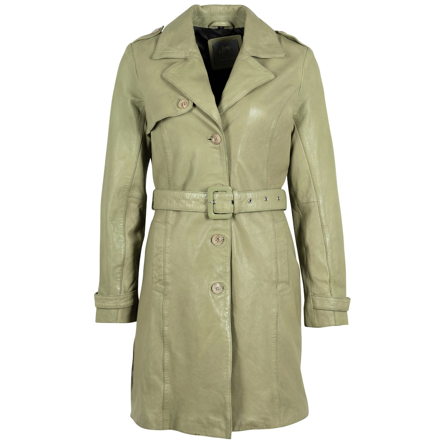 Geaca Lunga de Piele Dama Gipsy Olive Deschis Laily – Black Friday Geaca Lunga de Piele Dama Gipsy Olive Deschis Laily – Black Friday